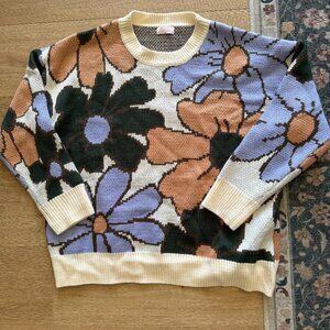 Pink Lily Oversized Floral Sweater
